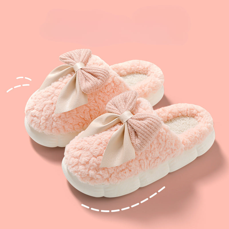 Wholesale Winter Bag Heel Indoor Home Warm Plush Cotton Shoes Ladies Slippers